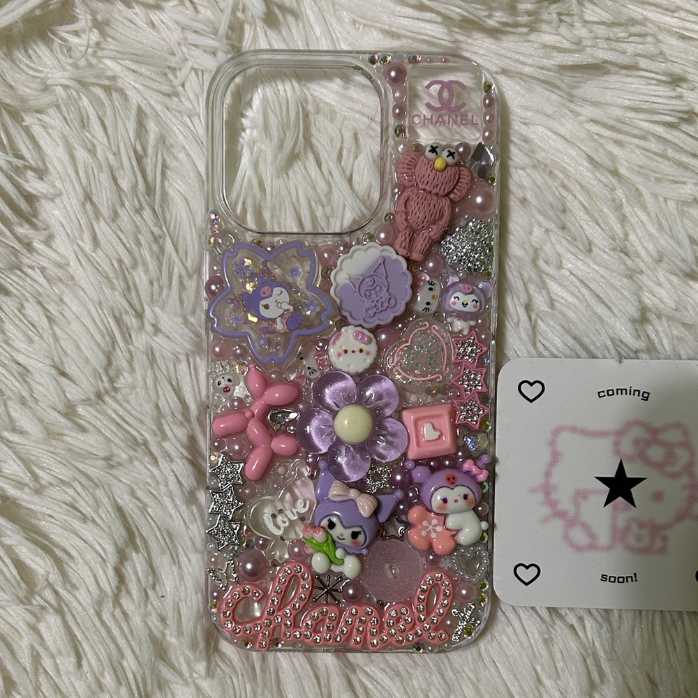 Handmade iPhone 16 Pro Junk Case Hello Kitty Kuromi Luxury Kawaii Coquette Y2K